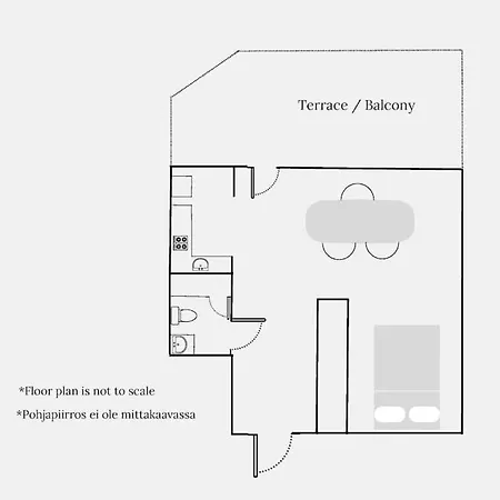 شقة Riverside Studio With Terrace And Free Parking توركو